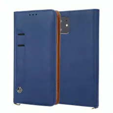 Navy Leather Wallet Case for iPhone 16 Pro Max - Card Holder, RFID Protection & Impact-Resistant Design