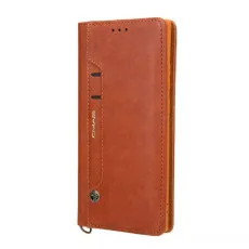 iPhone 16 Pro Max Brown Leather Wallet Case – RFID Protection, Card Slot & Magnetic Closure