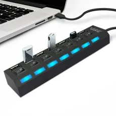 7-Port USB Hub 2.0 High-Speed Expansion Box for Computers UK