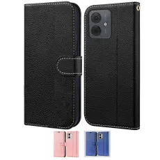 Front view of the Moto G55 5G leather wallet cases