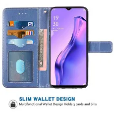Honor 200 Blue Leather Wallet Case with pockets