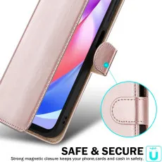 honor x6b leather wallet case with magnetic feature