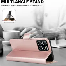 honor x6b leather wallet case with stand