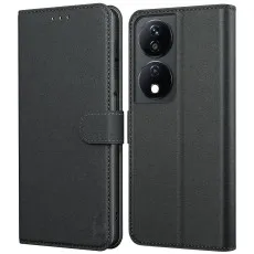 Honor 90 Smart Black Leather Wallet Case