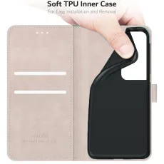 Honor 90 Smart Rose Gold Leather Wallet Case withsoft inner material