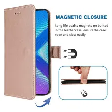 honor x7b leather wallet case with magnetic closure