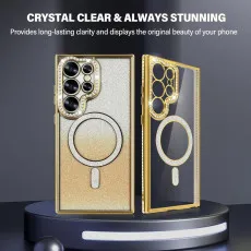 Magnetic Glitter phone Case for Samsung Galaxy S25 Ultra Compatible with MagSafe - Protective Cover