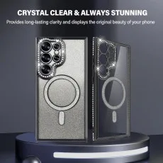 Magnetic Glitter phone Case for Samsung Galaxy S25 Ultra Compatible with MagSafe - Protective Cover