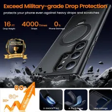 Samsung Galaxy S25 Ultra Magsafe Ring Case in BLack With full drop protection