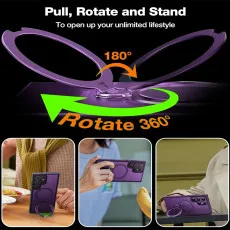 Samsung Galaxy S25 Ultra Magsafe Ring Case in Purple With 360 Ring