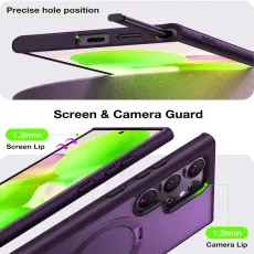 Samsung Galaxy S25 Ultra Magsafe Ring Case in Purple With Camera and screen protection