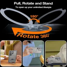 Samsung Galaxy S25 Ultra Magsafe Ring Case in Grey With 360 Rotating Ring