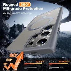 Samsung Galaxy S25 Ultra Magsafe Ring Case in Grey With full drop Protection