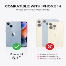 Apple iPhone 14 Leather Wallet Case with Card Holders and Kickstand