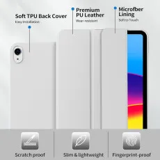 iPad 10th Gen 10.9" 2022 Case, Smart Trifold Stand with Auto Wake/Sleep & Soft TPU Back