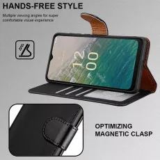 Premium PU Leather Flip Wallet Case Magnetic Book Cover for Nokia C32 - Stylish & Durable Protection