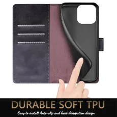 iPhone 16 Leather Wallet Case For All Models with RFID Blocking Card Holder and Folio Flip Kickstand