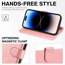 Apple iPhone 13 Leather Wallet Case For All Models with Kickstand & Magnetic Closure