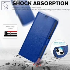 Apple iPhone 13 Leather Wallet Case For All Models with Kickstand & Magnetic Closure