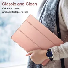 iPad 10th Gen 2022 Case, Slim TPU Stand Cover, Smart Folio Protective Leather Case – Rose