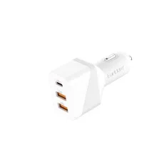 3-Ports CC25 Type-C Fast Charging Mobile Phone Car Charger Adapter