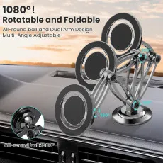 Universal 360° Magnetic Multifunctional Car Dashboard Mobile Phone Holder with Metal Ring