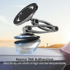 Universal 360° Magnetic Multifunctional Car Dashboard Mobile Phone Holder with Metal Ring