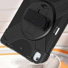 iPad Air 4/Pro 11 Rugged Silicone Case - Heavy Duty Protection with Stand & Grip | Black