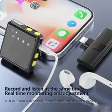 Wireless USB-C Microphone for Audio and Video Recording compatible with all accesries