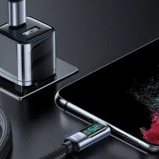 100W Type-C to Type-C Charging Cable – Digital Display & High-Speed Data Transfer (1.2M)