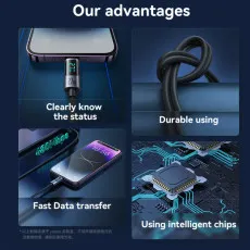 27W Type-C to Lightning Cable – Fast Charging & PD Compatible with iPhone & LED Indicator