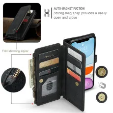Aut Magnet leather wallet case For IPhone 11