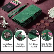 Loadbasket Zipper Wallet Case for iPhone 15, 15 Plus, 15 Pro, & 15 Pro Max - Premium Style with Card Slots