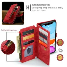 Auto Magnet Leather wallet case for IPhone 11
