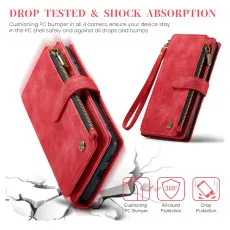 Samsung S24 Leather wallet Red Drop Tested Shock Absorption
