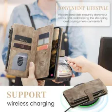 Samsung S24 Leather Case for Online Lifestyle support wireless charging