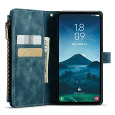 Leather Zipper Pocket green case