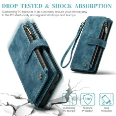 Leather wallet case Drop Tested shock absorption for samsung s24