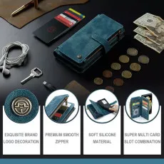 Samsung Galaxy S23 Leather Zipper Wallet Case – Elegant Design with RFID Protection