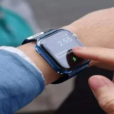 stainless steel magnetic Milanese loop strap for Apple Watch comfortable on hand