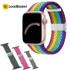 Apple Watch stylish stretchy braided solo loop Woven Buckle Belt