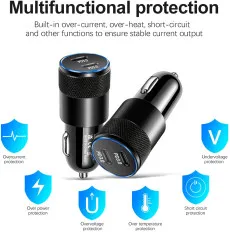 Type C Car Charger Dual Port USB Plug PD 40W QC 3.0 Fast Charging