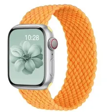 Apple Watch Stretchy woven nylon strap in orange 44 mm