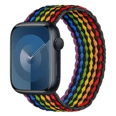 Apple Watch Stretchy woven nylon strap in  rainbow 42mm