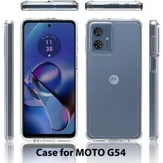 Motorola Moto G54 Clear Case – Shockproof, Slim Hybrid TPU Protective Cover, Anti-Yellow & Scratch-Resistant