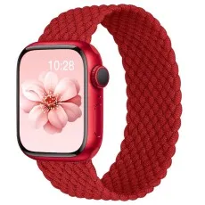 Soft and Breathable Woven Nylon Strap for Apple Watch in red 41 mm