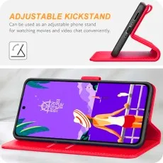 Samsung a36 leather wallet case for adjustable kickstand