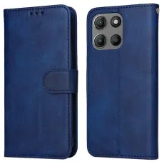 Moto G15 leather wallet case for full fornt and back view