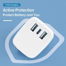 Type C Charger PD 18W Fast Type-C With Dual USB Ports Adapter