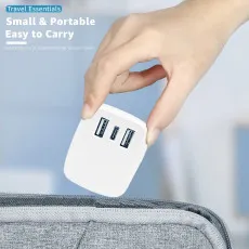 Type C Charger PD 18W Fast Type-C With Dual USB Ports Adapter